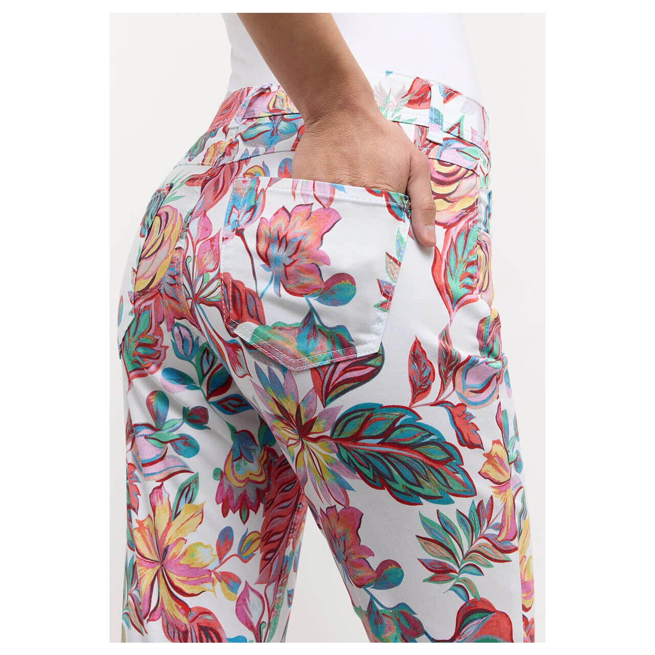 Angels Ornella 7/8 Baumwollhose Raspberry Ice Cream Leaf Print 10 Angels Ornella 7/8 Baumwollhose Raspberry Ice Cream Leaf Print – Bild 8