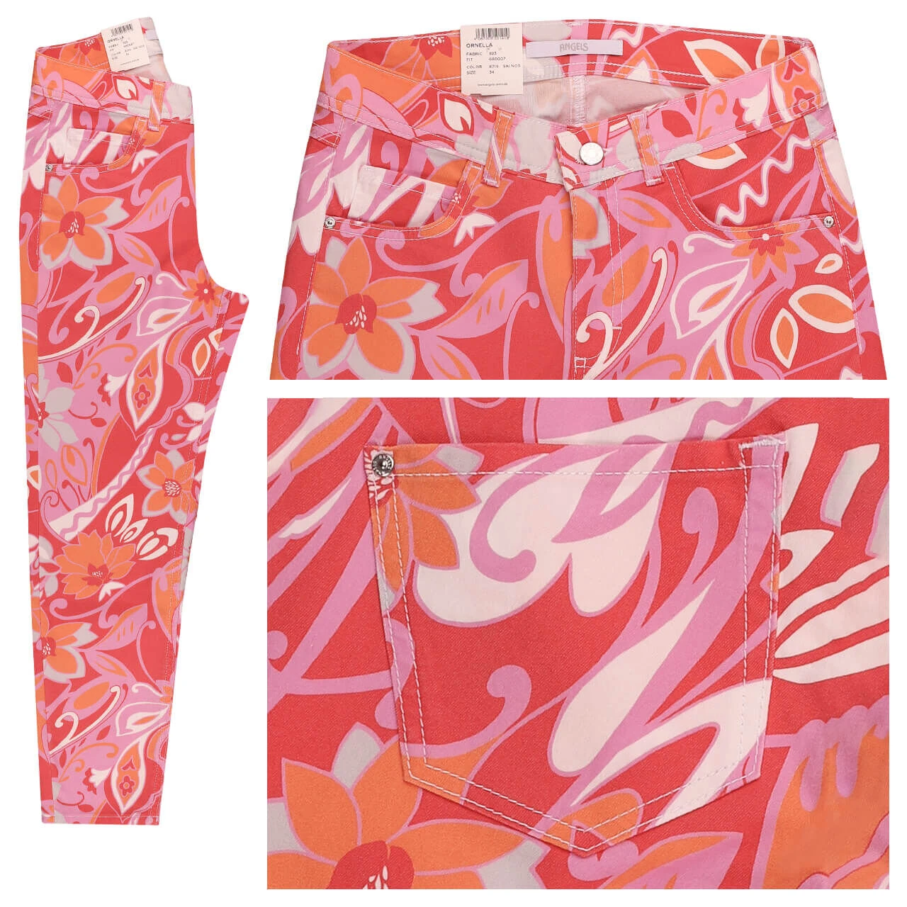 Angels Ornella 7/8 Baumwollhose Coral Printed 3 Angels Ornella 7/8 Baumwollhose Coral Printed