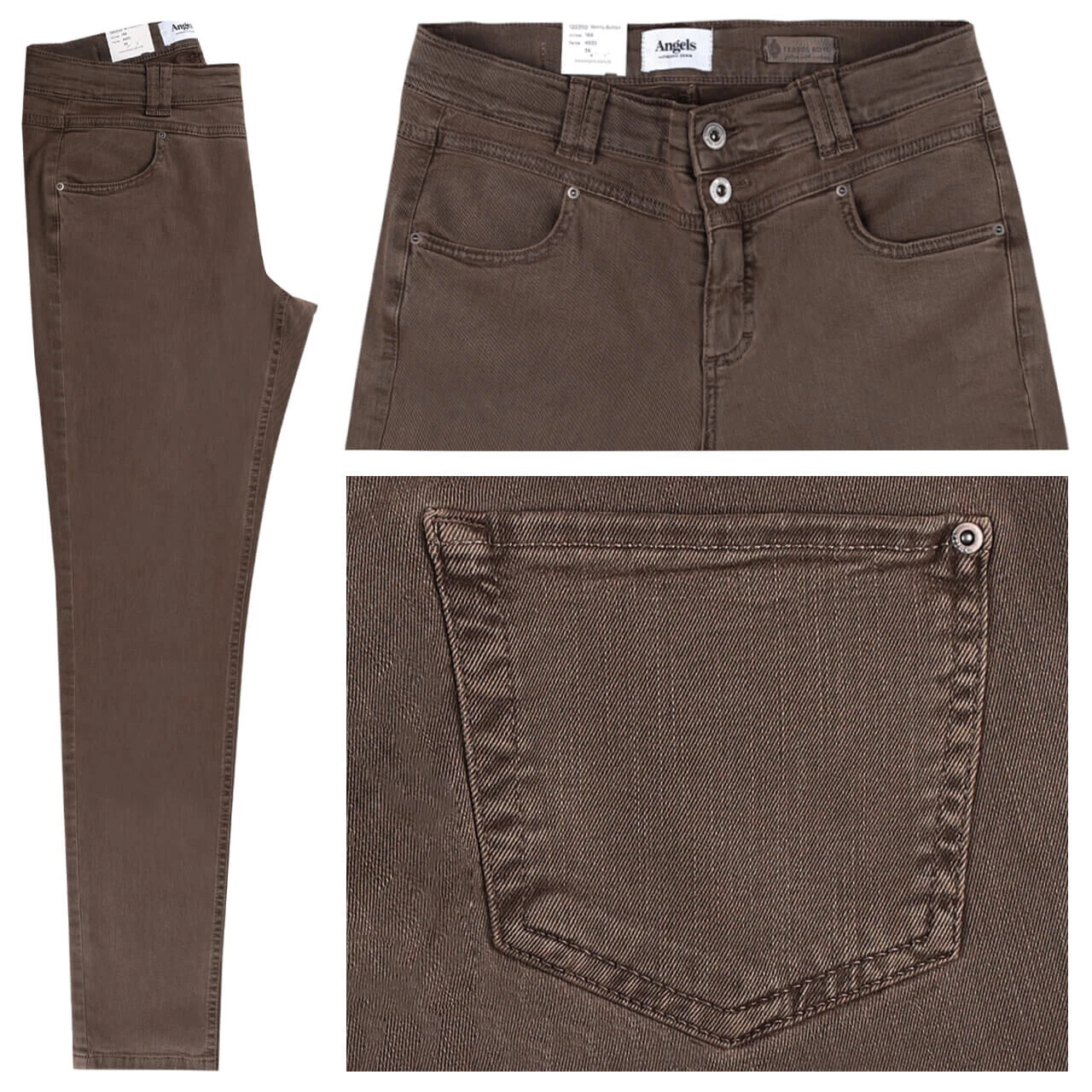 Angels Skinny Button Jeans Dark Terra Used 3 Angels Skinny Button Jeans Dark Terra Used