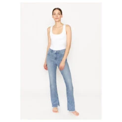 Angels Leni Slit Jeans Light Blue Random Used Fringe -Wellensteyn Shop angels leni slit fring jeans blue 3475 model
