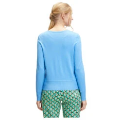 Betty Barclay Damen Strickjacke Azure Blue -Wellensteyn Shop betty barclay 1 1 arm strickjacke kurz blau 8098 model hinten