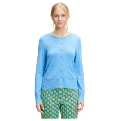 Betty Barclay Damen Strickjacke Azure Blue -Wellensteyn Shop betty barclay 1 1 arm strickjacke kurz blau 8098 model vorne