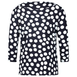 Betty Barclay 3/4 Arm Shirt Dark Blue Cream Printed 10 Betty Barclay 3/4 Arm Shirt Dark Blue Cream Printed -Wellensteyn Shop betty barclay 3 4 arm shirt kurz blau 8813 hinten