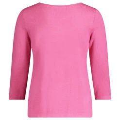 Betty Barclay Damen 3/4 Arm Pullover Ibis Rose -Wellensteyn Shop betty barclay 3 4 arm strickpullover rosa 4558 hinten