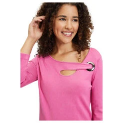 Betty Barclay Damen 3/4 Arm Pullover Ibis Rose -Wellensteyn Shop betty barclay 3 4 arm strickpullover rosa 4558 model detail vorne