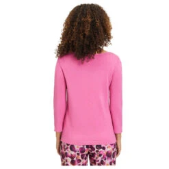 Betty Barclay Damen 3/4 Arm Pullover Ibis Rose -Wellensteyn Shop betty barclay 3 4 arm strickpullover rosa 4558 model hinten