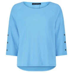 Betty Barclay Damen 3/4 Arm Sweatshirt Azure Blue
