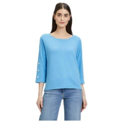 Betty Barclay Damen 3/4 Arm Sweatshirt Azure Blue 11 Betty Barclay Damen 3/4 Arm Sweatshirt Azure Blue -Wellensteyn Shop betty barclay 3 4 arm sweatshirt lang blau 8098 model vorne