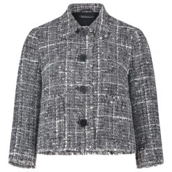 Betty Barclay Damen 3/4 Arm Bouclé Jacke Black Cream