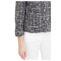 Betty Barclay Damen 3/4 Arm Bouclé Jacke Black Cream -Wellensteyn Shop betty barclay blazer 3 4 schwarz 9812 model detail