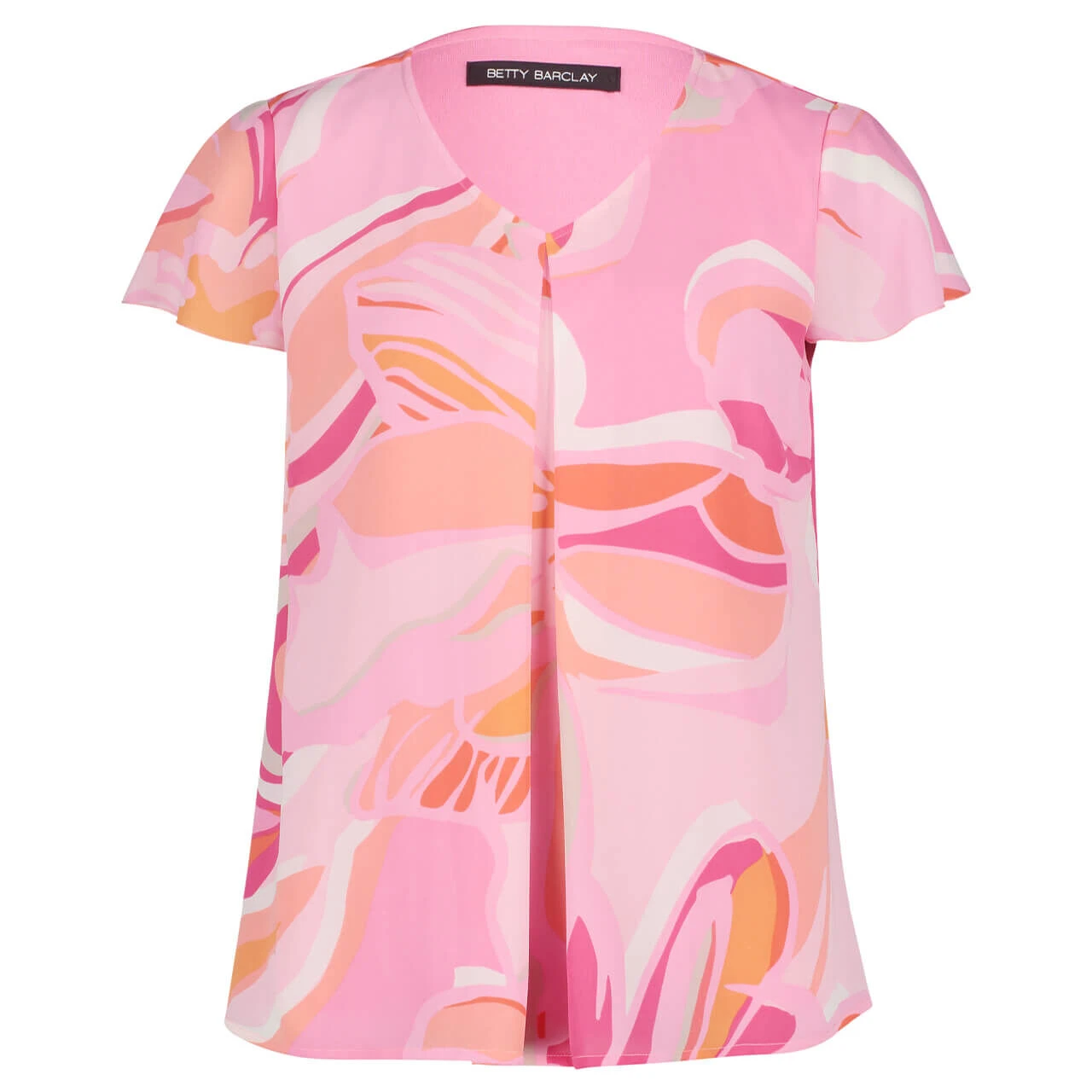 Betty Barclay Damen Kurzarm Bluse Pink Rose Print 3 Betty Barclay Damen Kurzarm Bluse Pink Rose Print