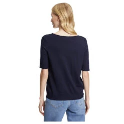 Betty Barclay Damen Kurzarm Pullover Dark Sky -Wellensteyn Shop betty barclay pullover blau 8345 detail hinten