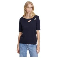 Betty Barclay Damen Kurzarm Pullover Dark Sky -Wellensteyn Shop betty barclay pullover blau 8345 front