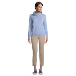 Betty Barclay Damen Rollkragen Pullover Middle Blue Melange -Wellensteyn Shop betty barclay pullover patchwork and foil loop blau 30128 ganz
