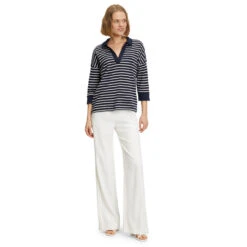 Betty Barclay 3/4 Arm Shirt Marine Blue Cream Stripes 13 Betty Barclay 3/4 Arm Shirt Marine Blue Cream Stripes -Wellensteyn Shop betty barclay shirt gestreift blau weiC39F 8813 ansicht model