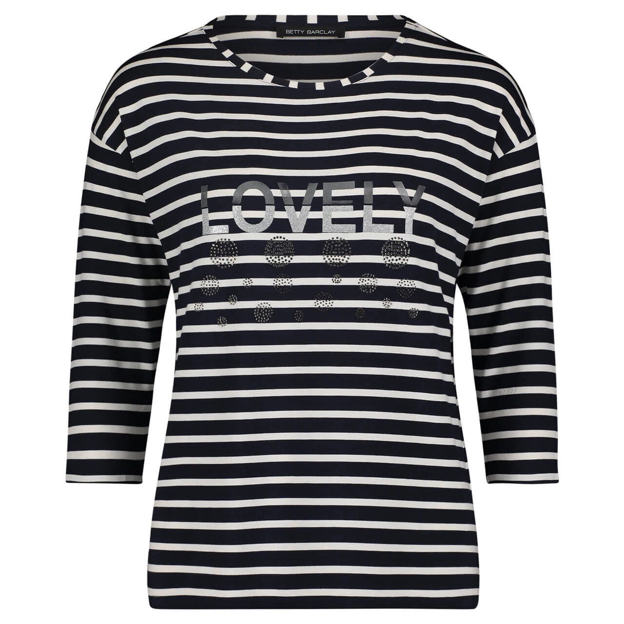 Betty Barclay Damen 3/4 Arm Shirt Dark Blue Cream Striped 3 Betty Barclay Damen 3/4 Arm Shirt Dark Blue Cream Striped