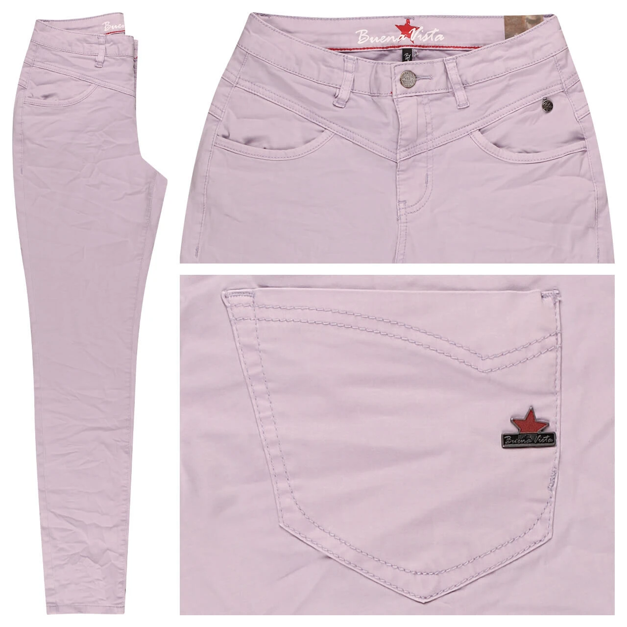 Buena Vista Florida-B Cropped Stretch Twill Ankle Baumwollhose Violet 3 Buena Vista Florida-B Cropped Stretch Twill Ankle Baumwollhose Violet