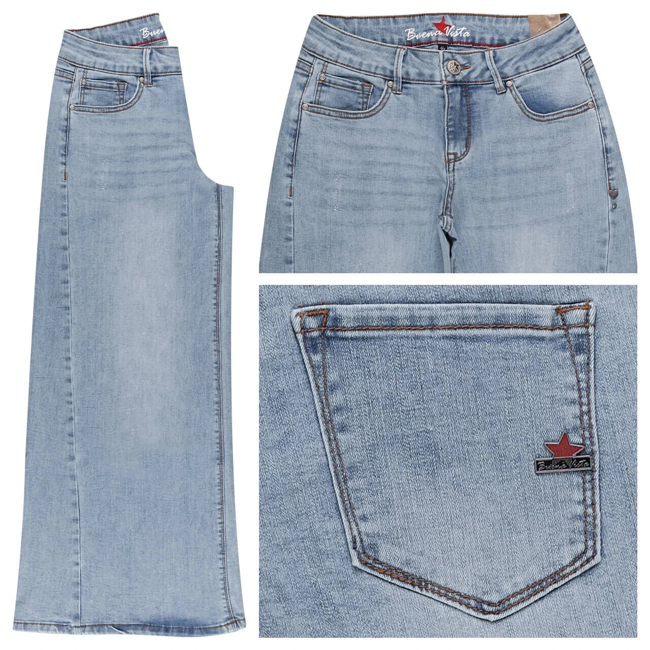 Buena Vista Jeans Italy Palazzo Stretch Denim Light Stone 3 Buena Vista Jeans Italy Palazzo Stretch Denim Light Stone