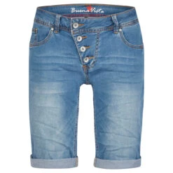 Buena Vista Jeans Malibu-Short Cozy Denim Middle Blue -Wellensteyn Shop buena vista jeans malibu short cozy denim middle blue 9035 ansicht vorne