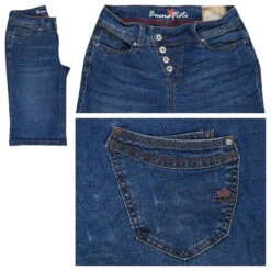 Buena Vista Malibu-Short Stretch Denim Jeans Middle Blue Washed