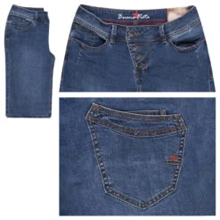 Buena Vista Malibu-Short Stretch Denim Jeans Midstone Blue