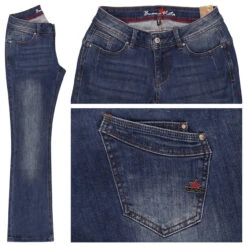 Buena Vista Malibu-Zip Bootcut Stretch Denim Jeans Blue Denim