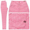 Buena Vista Tummyless Cropped Stretch Twill Ankle Baumwollhose Pink Check