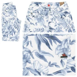 Buena Vista Tummyless-Short Stretch Twill Baumwollhose Blue Flower
