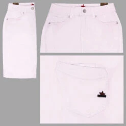 Buena Vista Malibu-Zip Skirt Stretch Twill Baumwollrock White -Wellensteyn Shop buena vista jeansrock skirt malibu zip white 032
