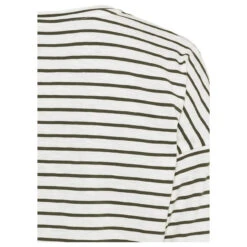 Camel Active Damen 3/4 Arm Shirt Khaki Stripes -Wellensteyn Shop camel active 3 4 arm shirt gruen 85 detail hinten