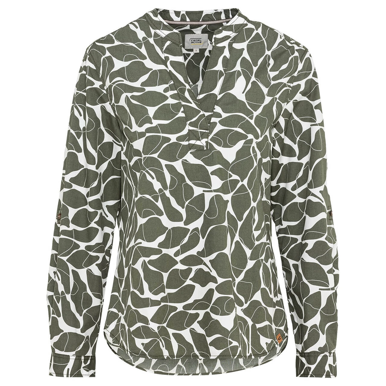 Camel Active Damen Langarm Bluse Olive Printed 3 Camel Active Damen Langarm Bluse Olive Printed