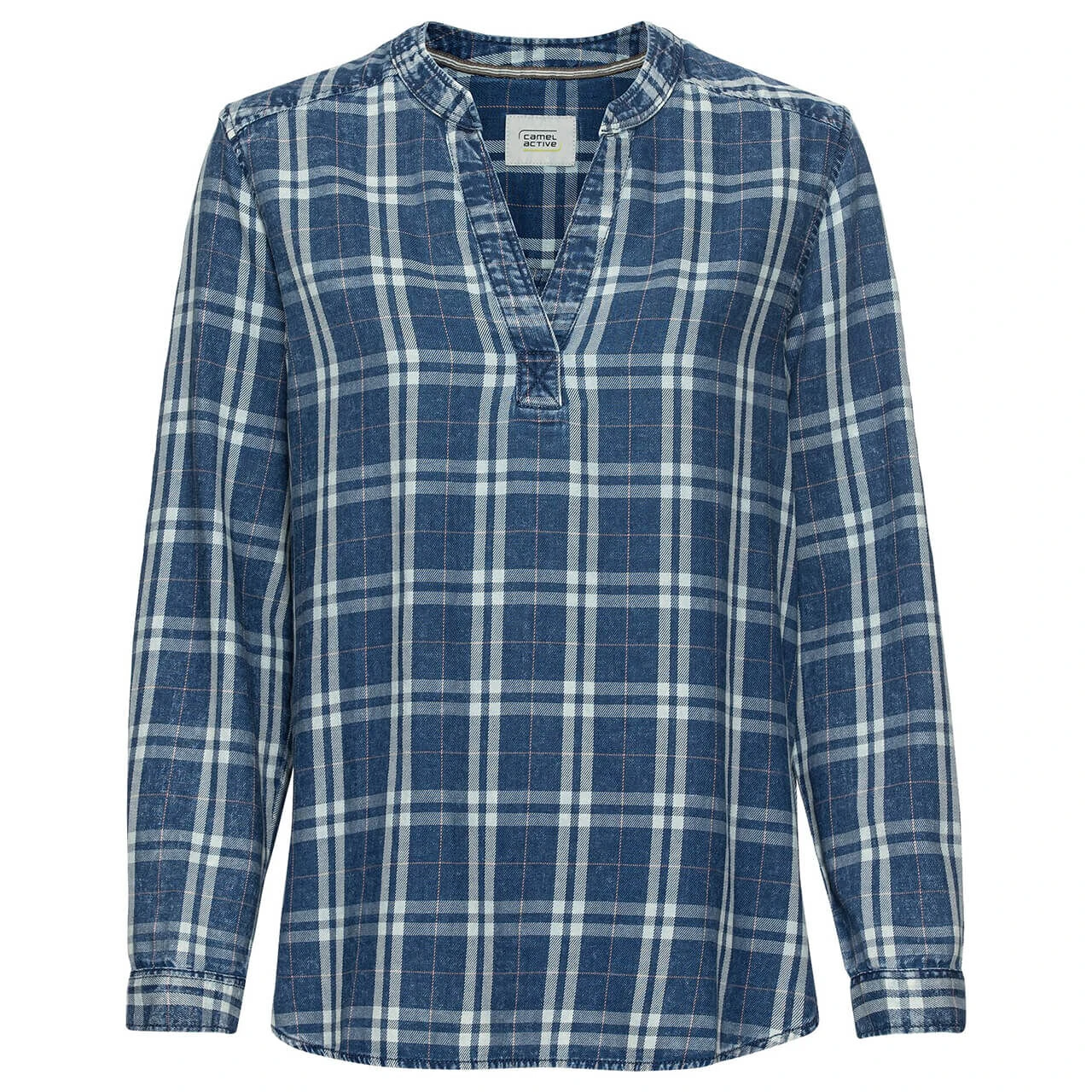 Camel Active Damen Langarm Bluse Indigo Blue Check 3 Camel Active Damen Langarm Bluse Indigo Blue Check