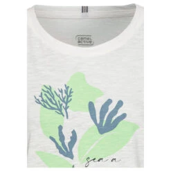 Camel Active Damen T-Shirt White Coral Print 8 Camel Active Damen T-Shirt White Coral Print -Wellensteyn Shop camel active t shirt weiss 82 detail vorne