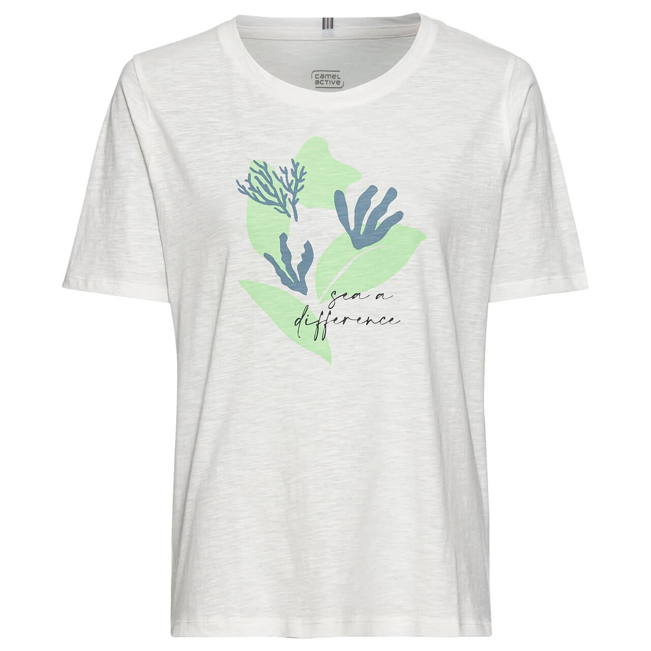 Camel Active Damen T-Shirt White Coral Print 3 Camel Active Damen T-Shirt White Coral Print