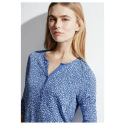 Cecil Damen 3/4 Arm Shirt Minimal Tunic Water Blue -Wellensteyn Shop cecil 2 colored minimal tunic shirt blau 25298 model detail