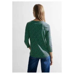 Cecil Damen 3/4 Arm Shirt Minimal Tunic Celery Green -Wellensteyn Shop cecil 2 colored minimal tunic shirt gruen 25455 model hinten