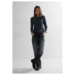 Cecil Damen 3/4 Arm Shirt Basic Boatneck Universal Blue -Wellensteyn Shop cecil basic boatneck 3 4 arm shirt blau 15512 model