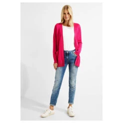 Cecil Damen Long Strickjacke Basic Open Cardigan Cool Pink -Wellensteyn Shop cecil basic open cardigan rosa 15095 vorne