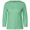 Cecil Damen 3/4 Arm Shirt Boatneck Melange Stripe Celery Green -Wellensteyn Shop cecil boatneck melange stripe gruen 25455