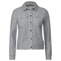 Cecil Damen Jacke Bouclé Jacket Casual Denim Blue