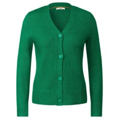 Cecil Damen Strickjacke Cozy Buttoned Cardigan Bright Green Melange