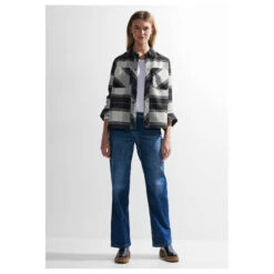 Cecil Damen Jacke Check Overshirt Black 11 Cecil Damen Jacke Check Overshirt Black -Wellensteyn Shop cecil check overshirt jacke schwarz 30001 model