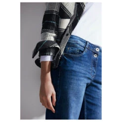 Cecil Damen Jacke Check Overshirt Black 12 Cecil Damen Jacke Check Overshirt Black -Wellensteyn Shop cecil check overshirt jacke schwarz 30001 model detail