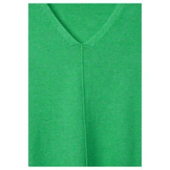 Cecil Damen Pullover Cosy Mix Rounded V-Neck Celery Green Melange -Wellensteyn Shop cecil cosy mix rounded v neck pullover gruen 15552 detail