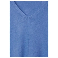 Cecil Damen Pullover Cosy Mix Rounded V-Neck Water Blue Melange -Wellensteyn Shop cecil cosy rounded v neck pullover blau 15553 detail