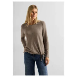 Cecil Damen Pullover Cosy Taupe Melange -Wellensteyn Shop cecil cosy shirt beige 12479 model