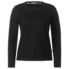 Cecil Damen Sweatshirt Cropped Structure Black 2 Cecil Damen Sweatshirt Cropped Structure Black -Wellensteyn Shop cecil cropped structure shirt schwarz 10001