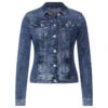 Cecil Damen Jeansjacke Medium Blue Used Washed -Wellensteyn Shop cecil denim jacket jeansjacke mid blue 10235