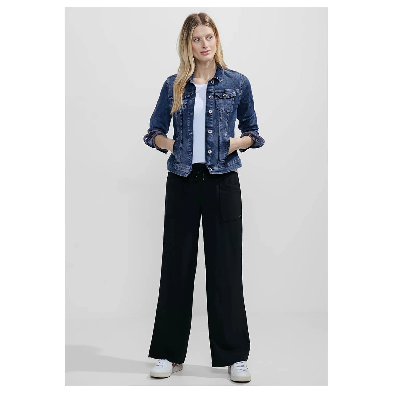 Cecil Damen Jeansjacke Medium Blue Used Washed 6 Cecil Damen Jeansjacke Medium Blue Used Washed – Bild 4