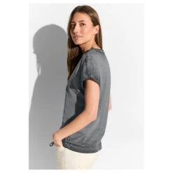 Cecil Damen T-Shirt GMD Black -Wellensteyn Shop cecil gmd shirt grau 10001 model seite